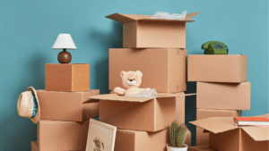 piles de cartons de déménagement